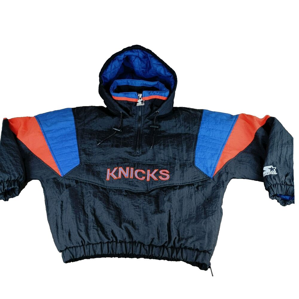 Vintage 90's New York Knicks Youth M Starter Jacket NBA Pullover Quarter Zip